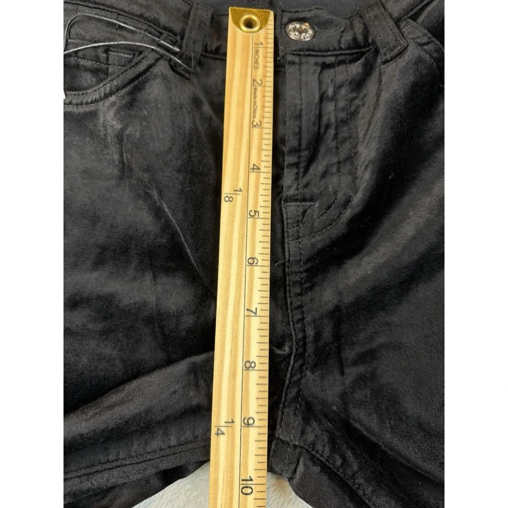 7 For All Mankind Pants Women's Sz 25 The Ankle Skinny Black Velvet Stretch NWT